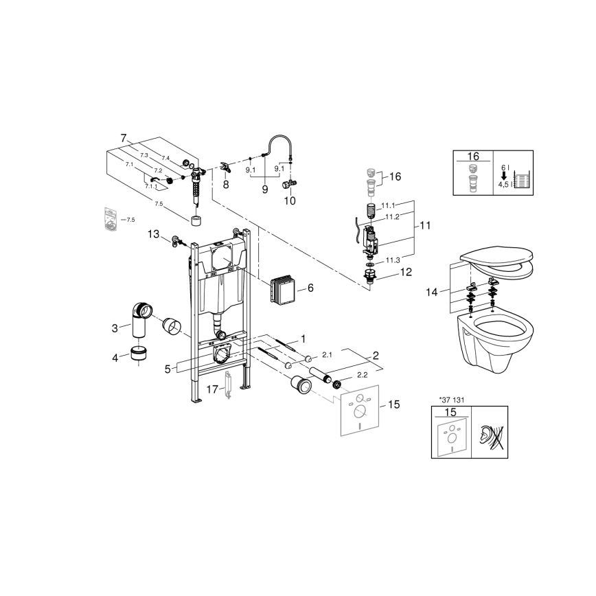 GROHE 39116000 - Sada 4 v 1 SOLIDO COMPACT 1,13 m odolná biela