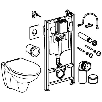 GROHE 39116000 - Sada 4 v 1 SOLIDO COMPACT 1,13 m odolná biela
