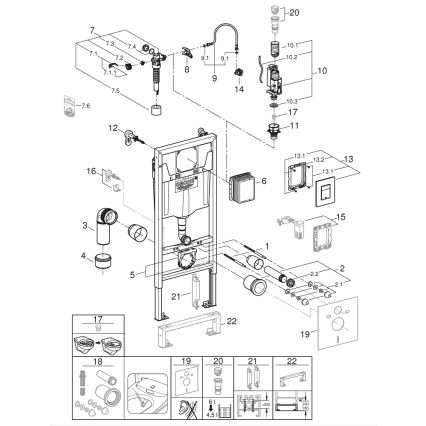 GROHE 39186000 - Sada predstennej inštalácie SOLIDO 1,13 m, biela