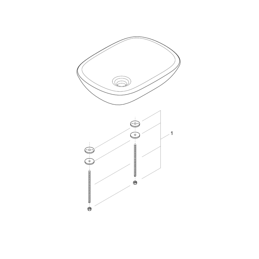 GROHE 39216000 - Umývadlo na dosku EUROSTYLE 500 × 380 mm keramika/biela