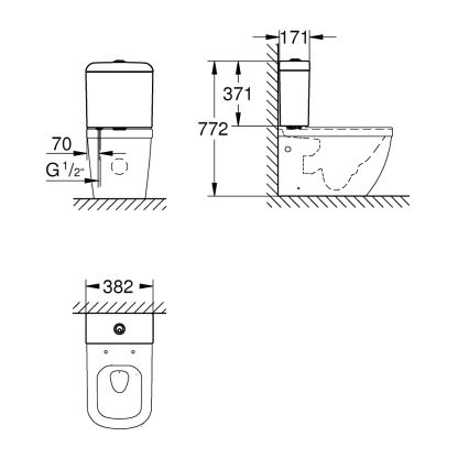 GROHE 39332000 - Splachovacia nádrž EURO CERAMIC 385 × 170 × 370 mm keramika/biela
