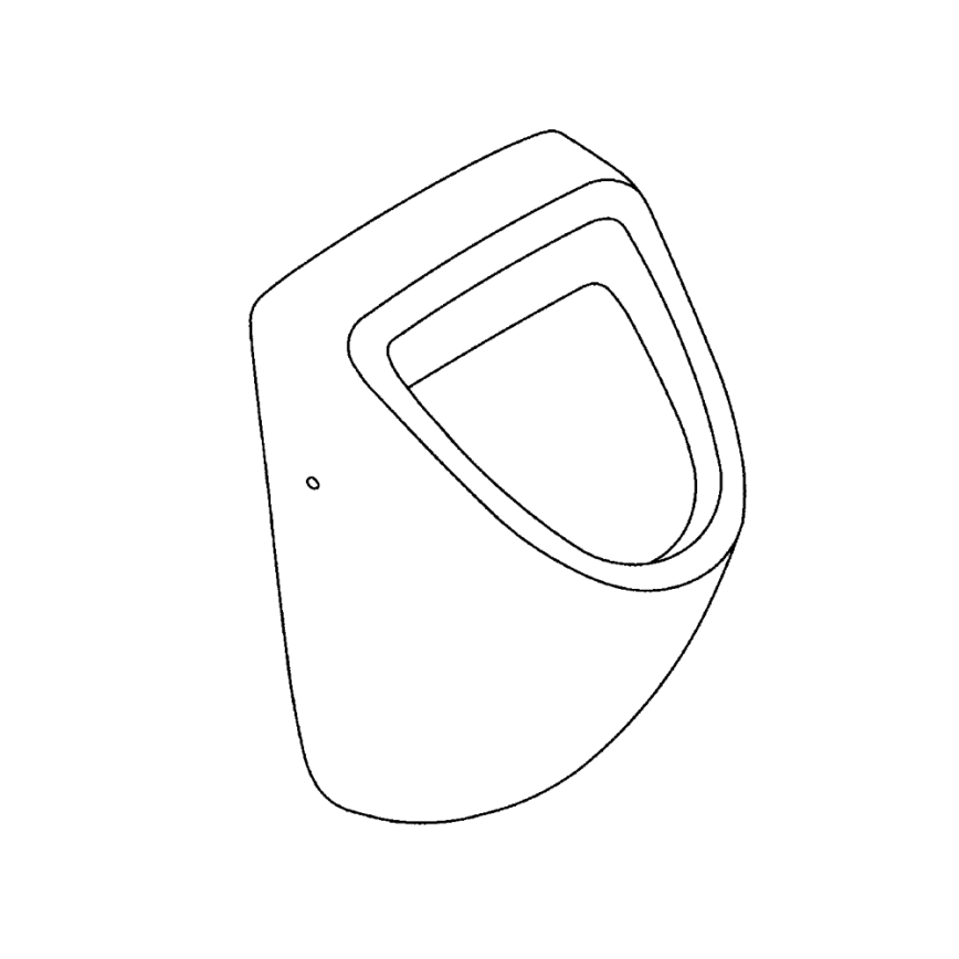 GROHE 39438000 - Pisoár BAU CERAMIC 337 × 355 × 552 mm keramika/biela