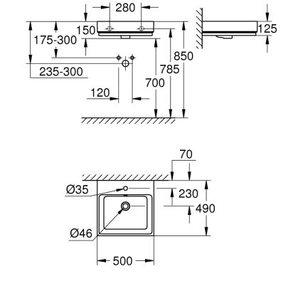 GROHE 3947400H - Umývadlo CUBE CERAMIC 500 × 490 mm keramika/biela