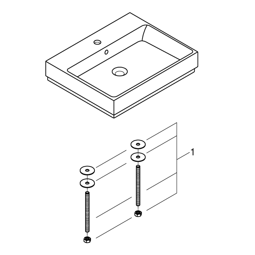 GROHE 3947700H - Umývadlo CUBE CERAMIC 600 × 490 mm keramika/biela