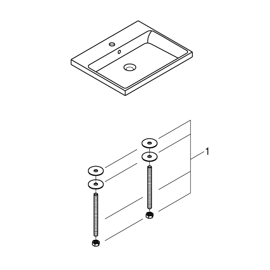 GROHE 3947900H - Umývadlo CUBE CERAMIC 600 × 490 mm keramika/biela
