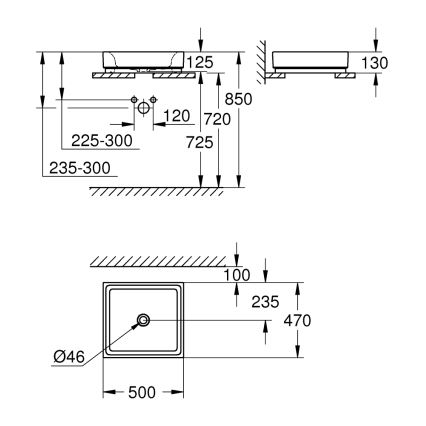 GROHE 3948100H - Umývadlo CUBE 500 × 470 mm keramika/biela