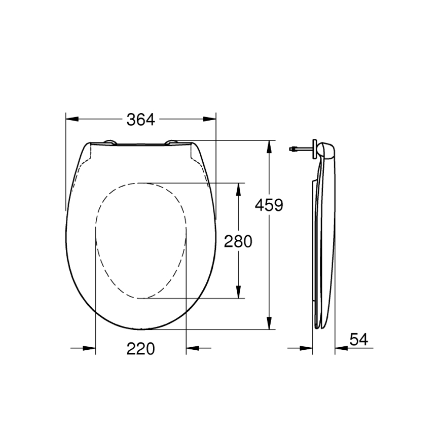 GROHE 39493000 - WC sedadlo BAU CERAMIC duro biela