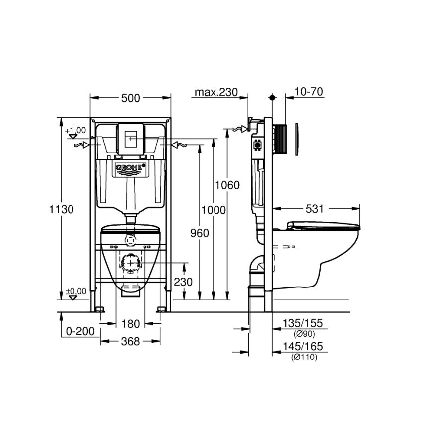 GROHE 39586000 - Sada 5 v 1 SOLIDO 1,13 m keramika/biela