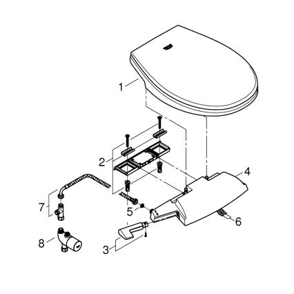 GROHE 39648SH0 - Manuálne bidetové sedátko BAU CERAMIC dlhotrvajúce biele