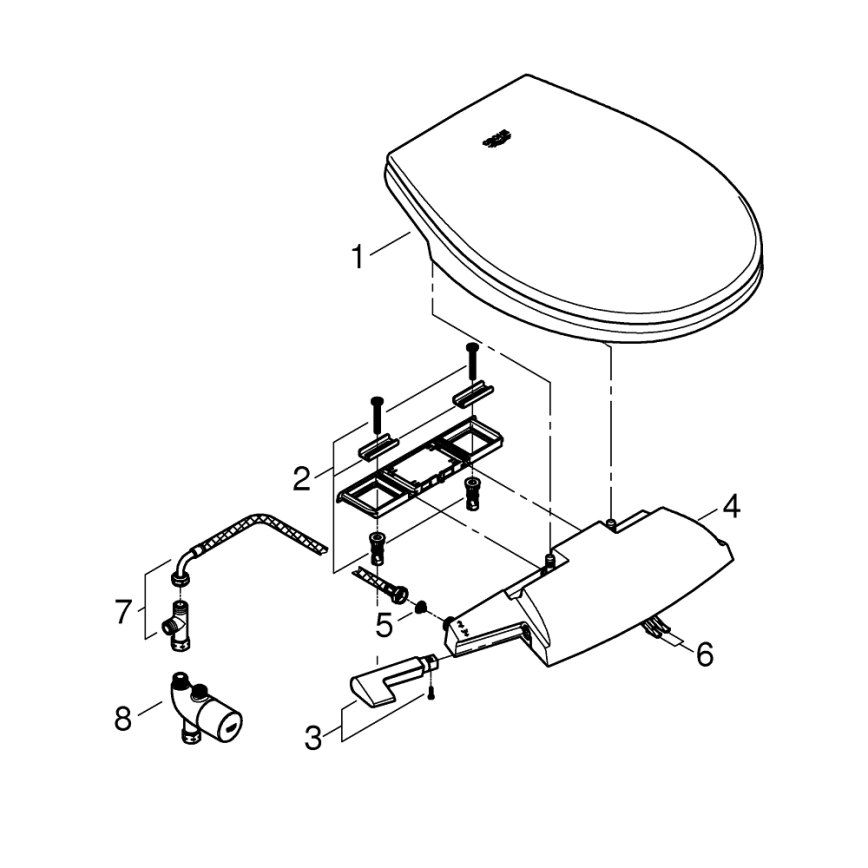 GROHE 39648SH0 - Manuálne bidetové sedátko BAU CERAMIC dlhotrvajúce biele