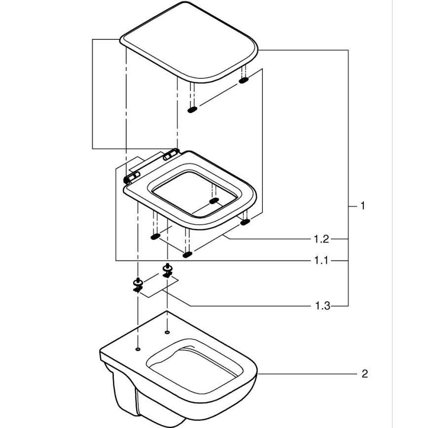 GROHE 39815000 - Závesné WC START EDGE 53,8 x 36,5 cm durobiela
