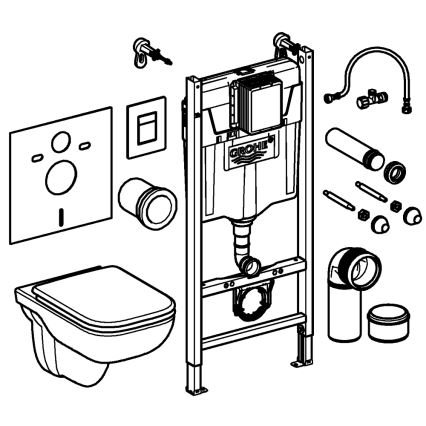 GROHE 39816000 - Súprava pre WC SOLIDO COMPACT 1,13 m keramika/biela