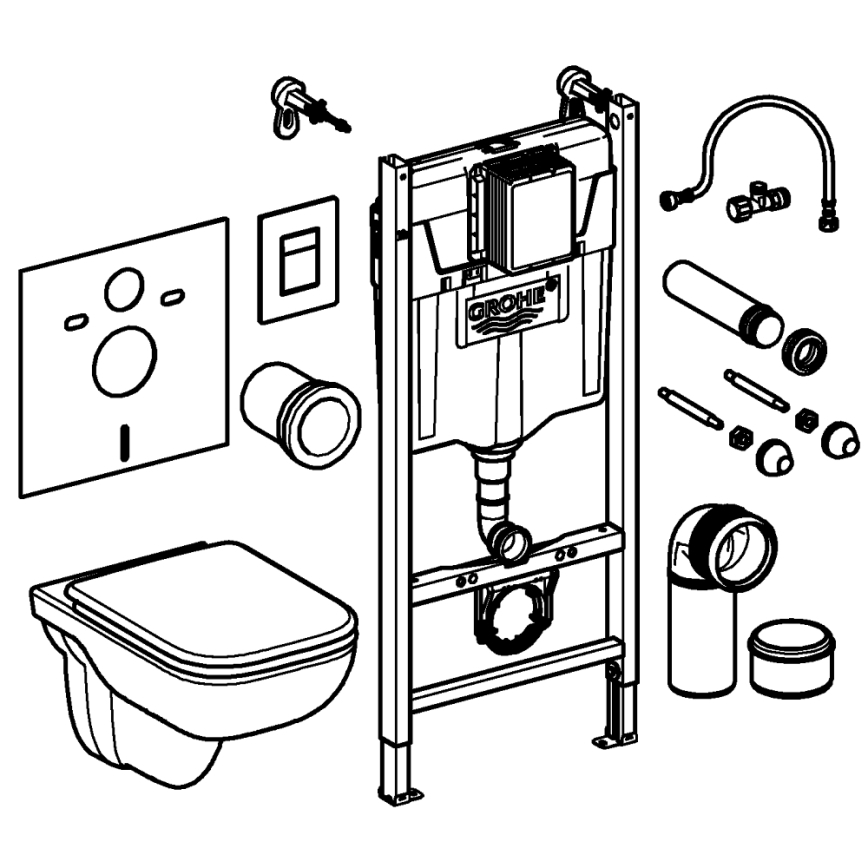 GROHE 39816000 - Súprava pre WC SOLIDO COMPACT 1,13 m keramika/biela