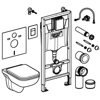 GROHE 39817000 - Sada pre WC SOLIDO 1,13 m keramika/biela