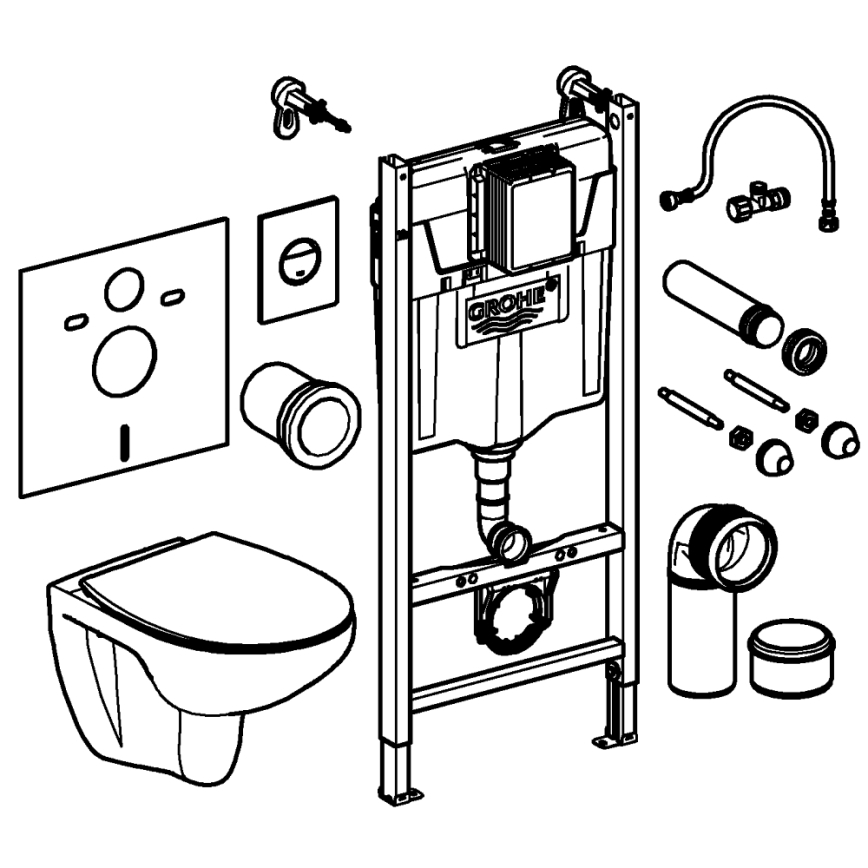 GROHE 39900000 - Sada 6 v 1 SOLIDO 1,13 m keramika/biela