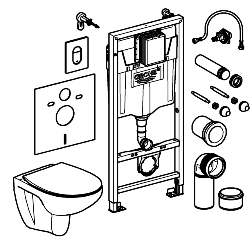 GROHE 39902000 - WC misa SOLIDO 230 x 500 x 1130 keramika/biela