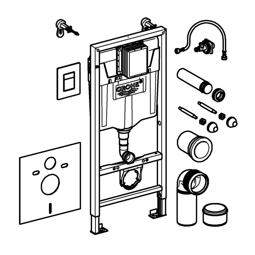 GROHE 39930000 - Sada 4 v 1 pre WC SOLIDO 1,13 m, lesklý chróm