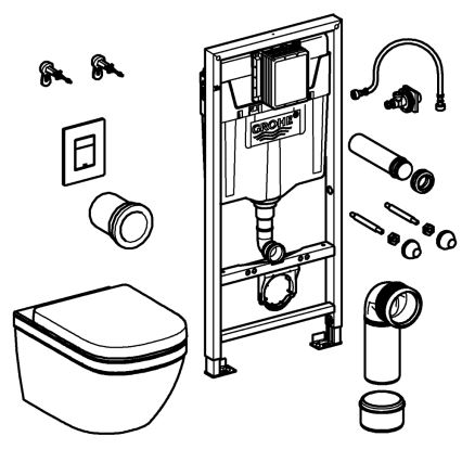 GROHE 39941000 - Súprava na WC SOLIDO 1,13 m lesklý chróm