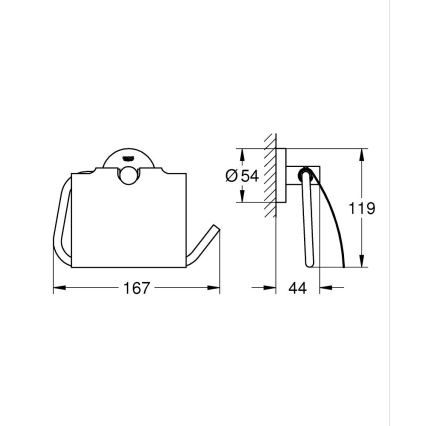GROHE 40367001 - Držiak toaletného papiera ESSENTIALS 167 x 119 mm lesklý chróm