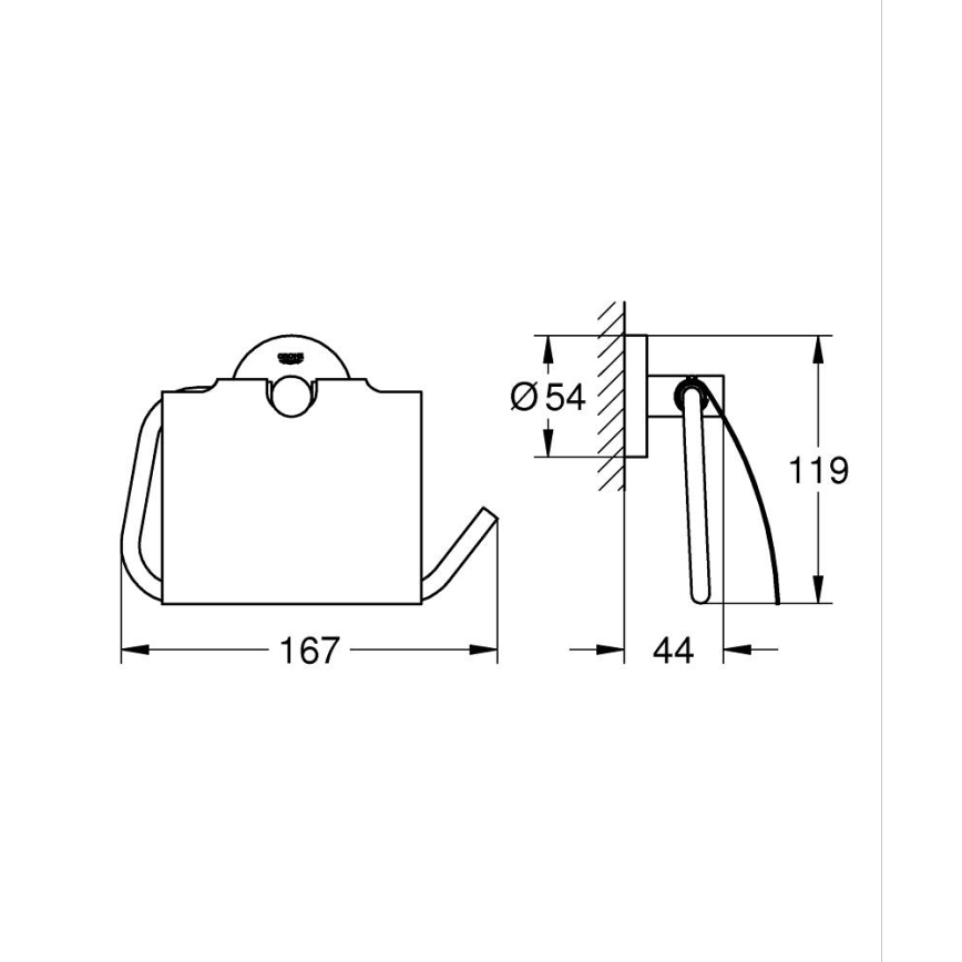 GROHE 40367001 - Držiak toaletného papiera ESSENTIALS 167 x 119 mm lesklý chróm