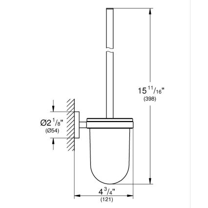 GROHE 40374001 - Sada na čistenie WC ESSENTIALS 12,1 x 39,8 cm chróm