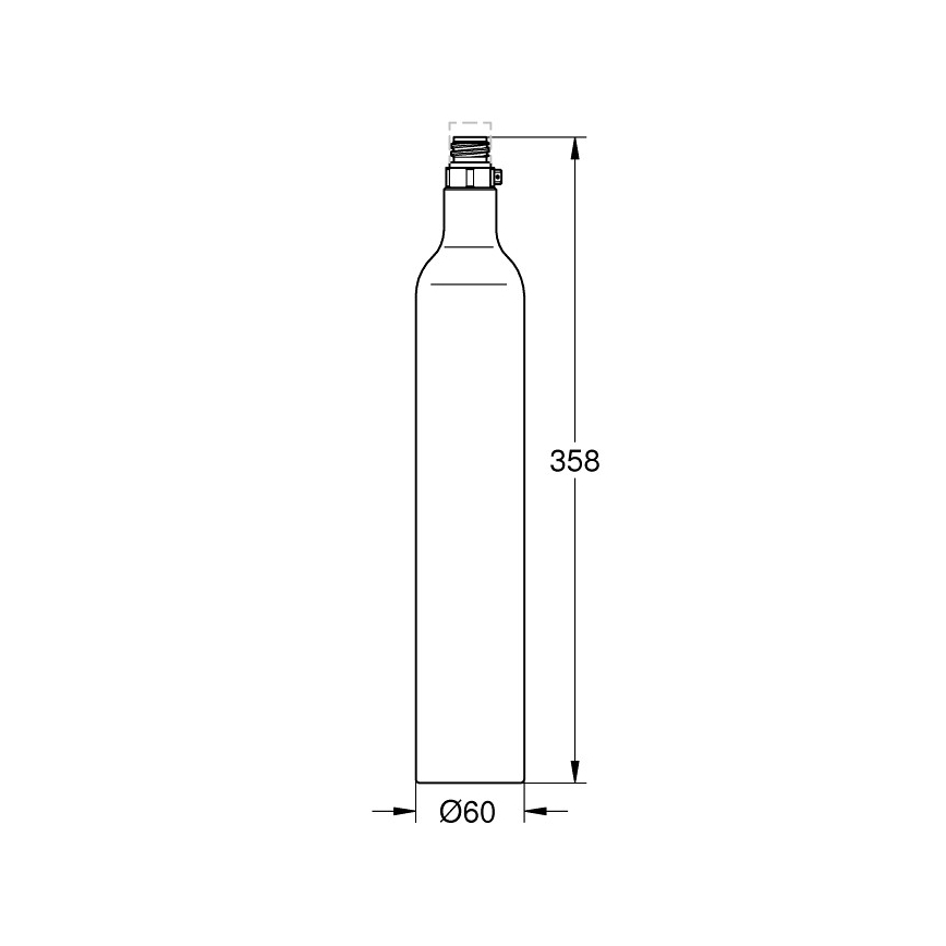 GROHE 40422000 - Fľaša na karbonizáciu GROHE BLUE 425 g CO2 (4 ks) nerezová