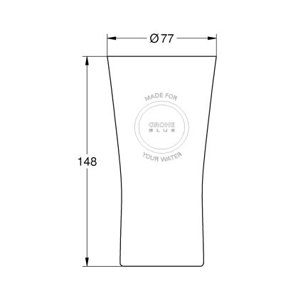 GROHE 40437000 - Pohár BLUE 250 ml krištáľ/číry