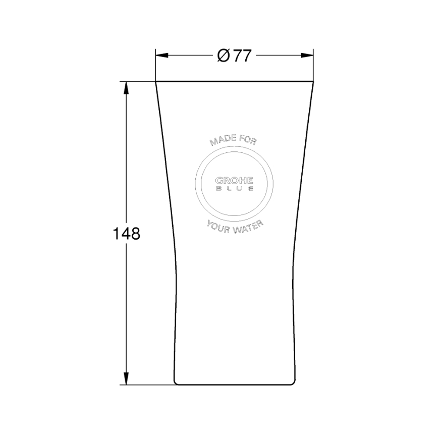 GROHE 40437000 - Pohár BLUE 250 ml krištáľ/číry