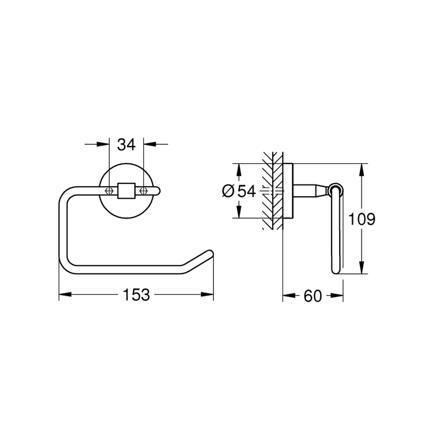 GROHE 40457001 - Držiak toaletného papiera BAUCOSMOPOLITAN lesklý chróm
