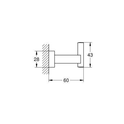 GROHE 40511001 - Háčik na župan ESSENTIALS CUBE lesklý chróm
