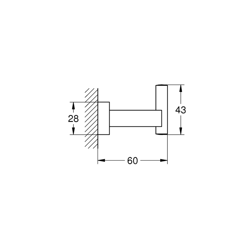 GROHE 40511001 - Háčik na župan ESSENTIALS CUBE lesklý chróm