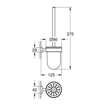 GROHE 40513AL1 - Súprava na čistenie WC ESSENTIALS CUBE grafit
