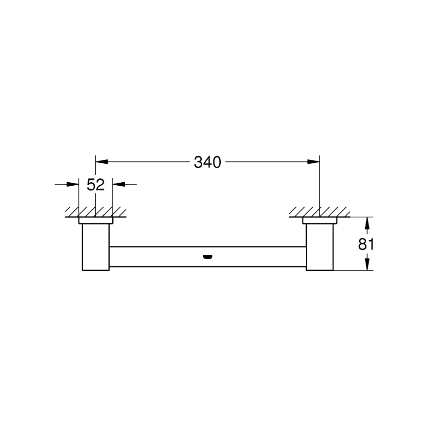 GROHE 40514001 - Madlo na vaňu ESSENTIALS CUBE 392 mm, lesklý chróm