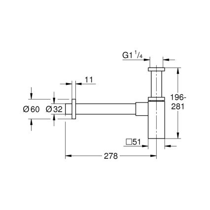 GROHE 40564A00 - sifón SIFÓNY grafit