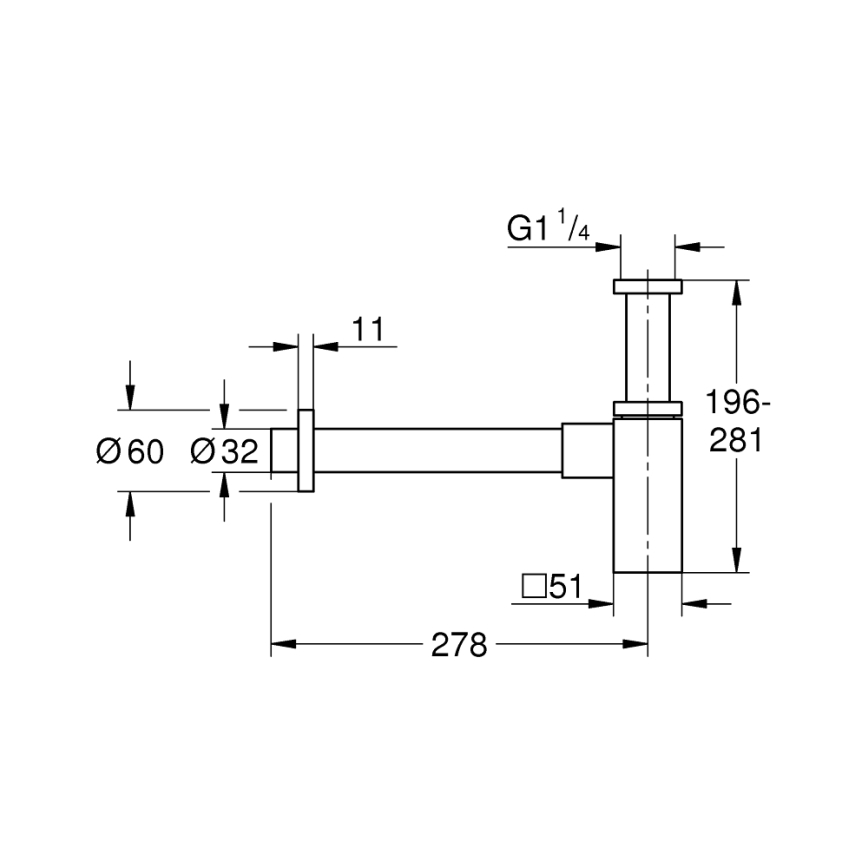 GROHE 40564A00 - sifón SIFÓNY grafit