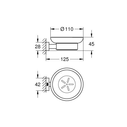 GROHE 40754001 - Miska na mydlo ESSENTIALS CUBE lesklý chróm