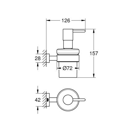 GROHE 40756001 - Dávkovač tekutého mydla ESSENTIALS CUBE 160 ml lesklý chróm