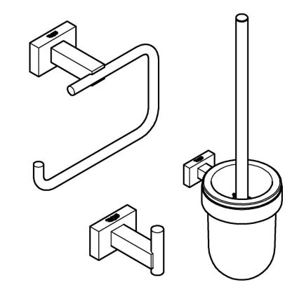 GROHE 40757001 - Sada doplnkov ESSENTIALS CUBE lesklý chróm