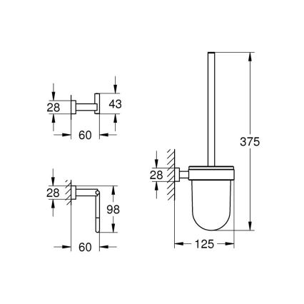 GROHE 40757001 - Sada doplnkov ESSENTIALS CUBE lesklý chróm