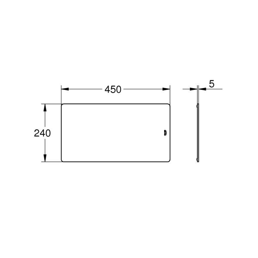 GROHE 40786L00 - Sklenená doska 450 × 240 × 19 mm biela