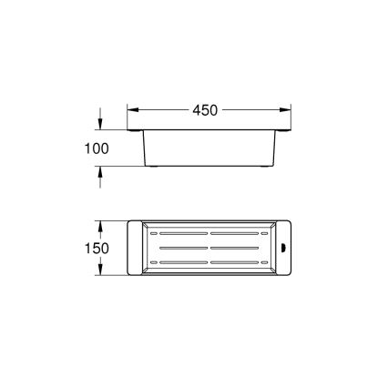 GROHE 40852SD0 - Multifunkčné nerezové cedidlo 450 × 150 × 100 mm