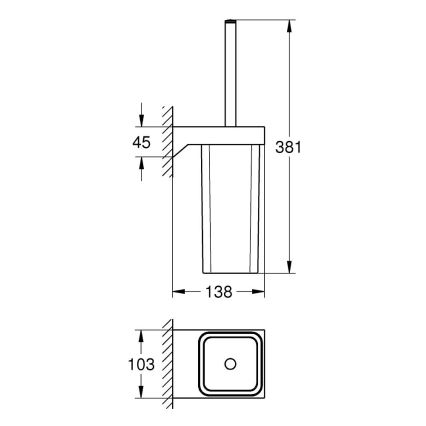 GROHE 40857000 - Sada na čistenie WC SELECTION CUBE lesklý chróm
