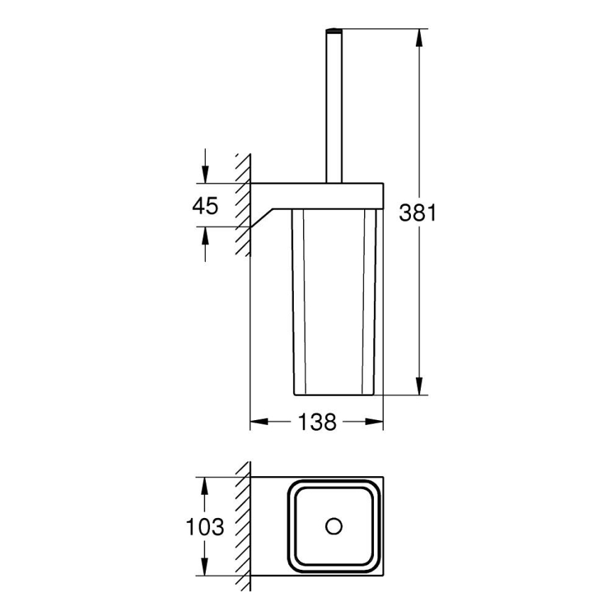 GROHE 40857000 - Sada na čistenie WC SELECTION CUBE lesklý chróm