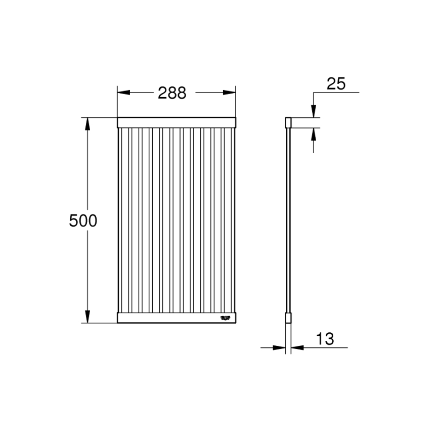 GROHE 40858SD0 - Odkvapkávač na riad 500 × 288 mm z nehrdzavejúcej ocele