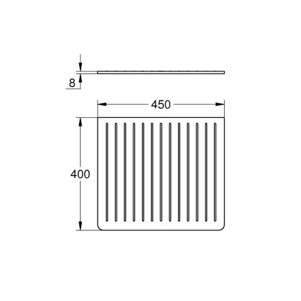 GROHE 40871K00 - Odkvapkávacia doska 450 x 400 mm keramika/čierna