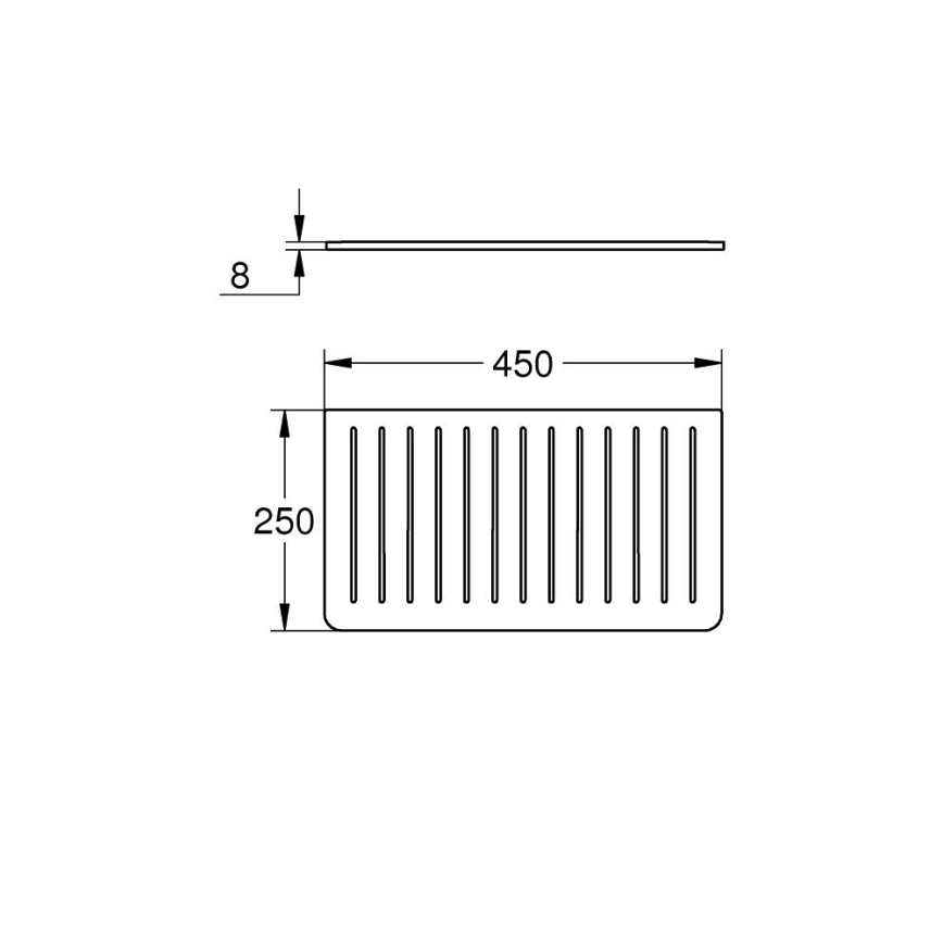 GROHE 40872K00 - Odkvapkávacia doska 450 x 250 mm keramika/čierna
