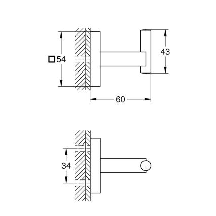 GROHE 409612430 - Háčik START CUBE 5,4 × 5,4 × 6 cm čierny