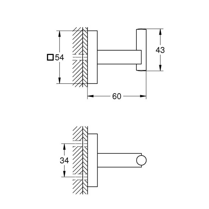 GROHE 409612430 - Háčik START CUBE 5,4 × 5,4 × 6 cm čierny