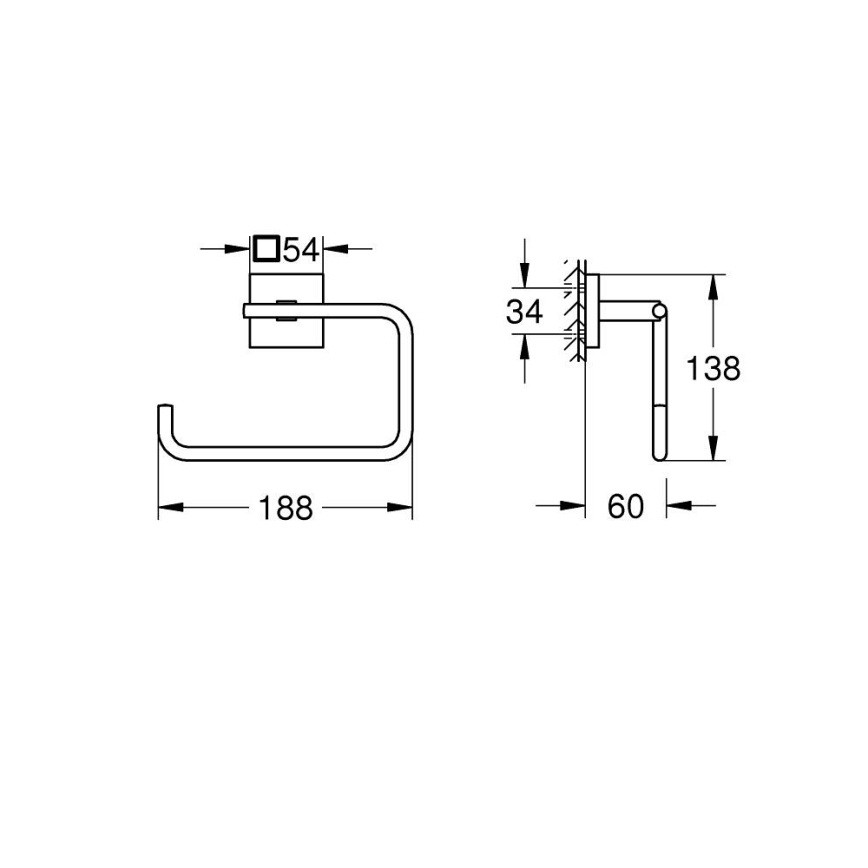GROHE 409752430 - Držiak na uteráky START CUBE 18,8 x 13,8 cm čierny