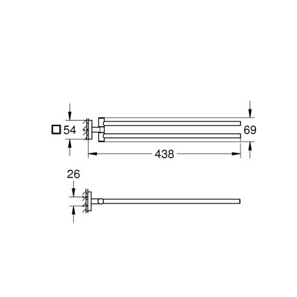 GROHE 409762430 - Držiak uterákov START CUBE 438 mm čierny